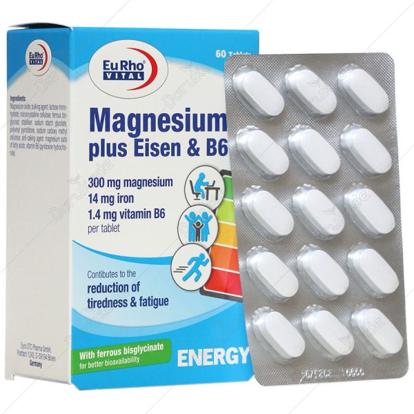 منیزیم پلاس آیزن و ب 6 یوروویتال _Magnesium pgus Eisen & B6